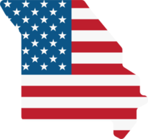 översikt teckning av missouri stat Karta på USA flagga. png