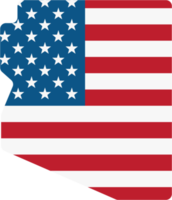 outline drawing of arizona state map on usa flag. png