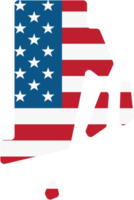 dessin de contour de la carte de l'état de rhode island sur le drapeau américain. png