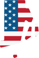 umrisszeichnung der staatskarte von rhode island auf usa-flagge. png