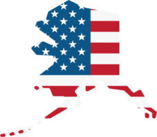 schets tekening van Alaska staat kaart Aan Verenigde Staten van Amerika vlag. png