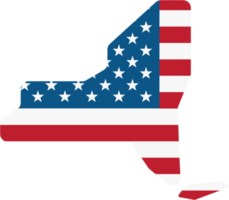 umrisszeichnung der staatskarte von new york auf usa-flagge. png