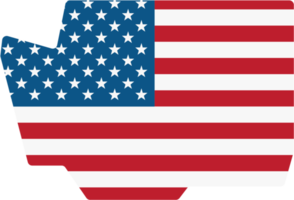 umrisszeichnung der staatskarte von washington auf usa-flagge. png