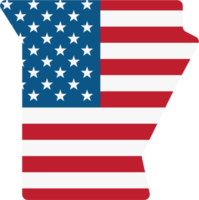 dessin de contour de la carte de l'état de l'arkansas sur le drapeau américain. png