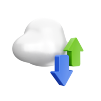 3d cloud upload social media png