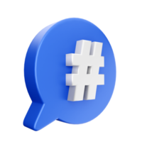 3d hashtag Chiacchierare sociale media png