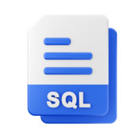 3d file SQL icon illustration png