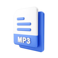 3d file MP3 icon illustration png