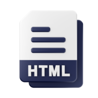 3d file HTML icon illustration png