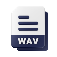3d archivo wav icono ilustración png