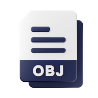 3d file OBJ icon illustration png