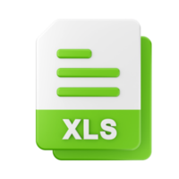 3d file XLS icon illustration png