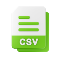 3d het dossier csv icoon illustratie png