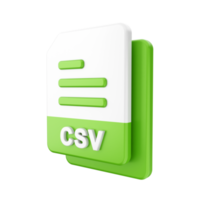 3d file CSV icon illustration png