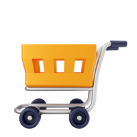 3d shopping cart online shop png