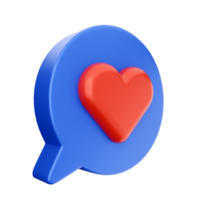 3d love chat social media png