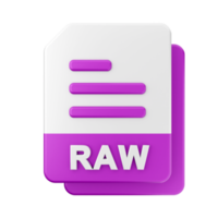 3d RAW file icon illustration png