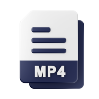 3d archivo mp4 icono ilustración png