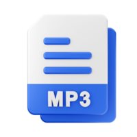 3d archivo mp3 icono ilustración png