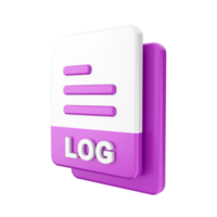 3d file LOG icon illustration png
