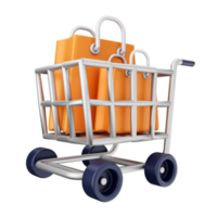 3d shopping cart online shop png