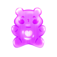 Cute gummy bear sweet stationary sticker oil painting png