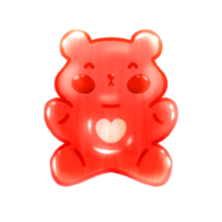 Cute gummy bear sweet stationary sticker oil painting png