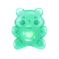 Cute gummy bear sweet stationary sticker oil painting png