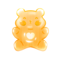 Cute gummy bear sweet stationary sticker oil painting png