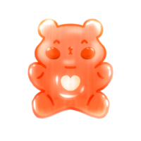 Cute gummy bear sweet stationary sticker oil painting png