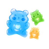 Cute gummy bear sweet stationary sticker oil painting png