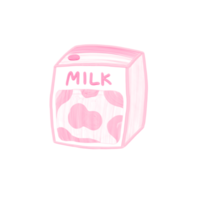 Cute milk stationary sticker oil painting png