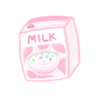 süß Milch stationär Aufkleber Öl Gemälde png