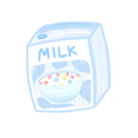 Cute milk stationary sticker oil painting png
