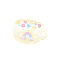 Cute milky cereal cup stationary sticker oil painting png