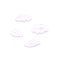 Cute magic cloud stationary sticker oil painting png