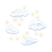 Cute magic cloud stationary sticker oil painting png