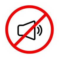 No Sound Icon, No Speaker, No Honking, No Sound Pollution Icon With Black and Red Color, Warning, Over Sound Prohibited png