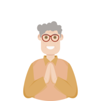 The Elderly Seventies Grandfather Character Face Old Man Smile png