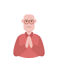 il anziano nonno solitario solo triste preoccupazione vecchio uomo png