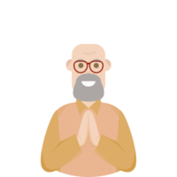 The Elderly Seventies Grandfather Character Face Old Man Smile png