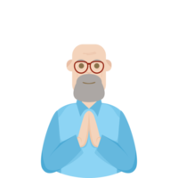 The Elderly Seventies Grandfather Character Face Old Man Smile png