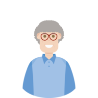 The Elderly Seventies Grandfather Character Face Old Man Smile png