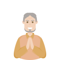 The Elderly Seventies Grandfather Character Face Old Man Smile png