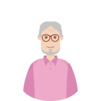 The Elderly Seventies Grandfather Character Face Old Man Smile png