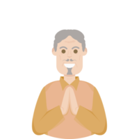 The Elderly Seventies Grandfather Character Face Old Man Smile png