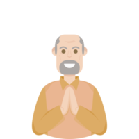 The Elderly Seventies Grandfather Character Face Old Man Smile png