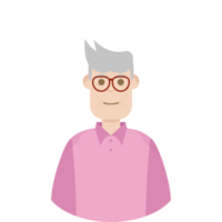 The Elderly Seventies Grandfather Character Face Old Man Smile png