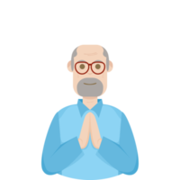 The Elderly Seventies Grandfather Character Face Old Man Smile png