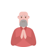 il anziano nonno solitario solo triste preoccupazione vecchio uomo png